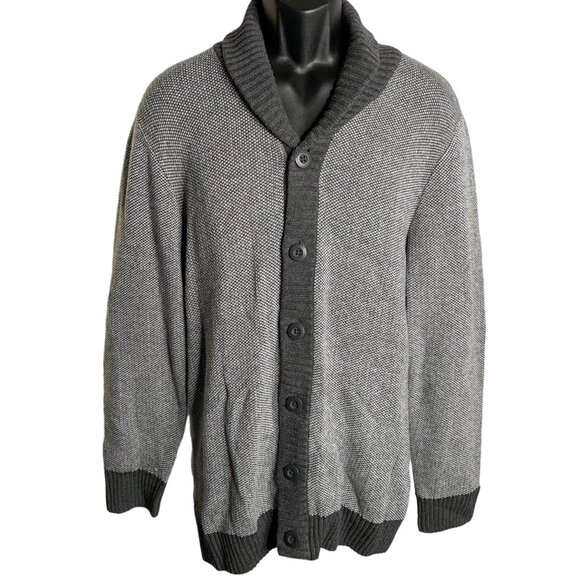 Urban Pipeline Shawl Collar Cardigan Sweater XL Grey Knit Buttons Long Sleeves - Picture 1 of 6